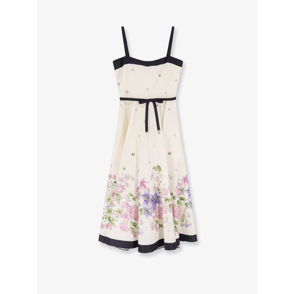 Dior Women Silk Dress With Multicolor Print